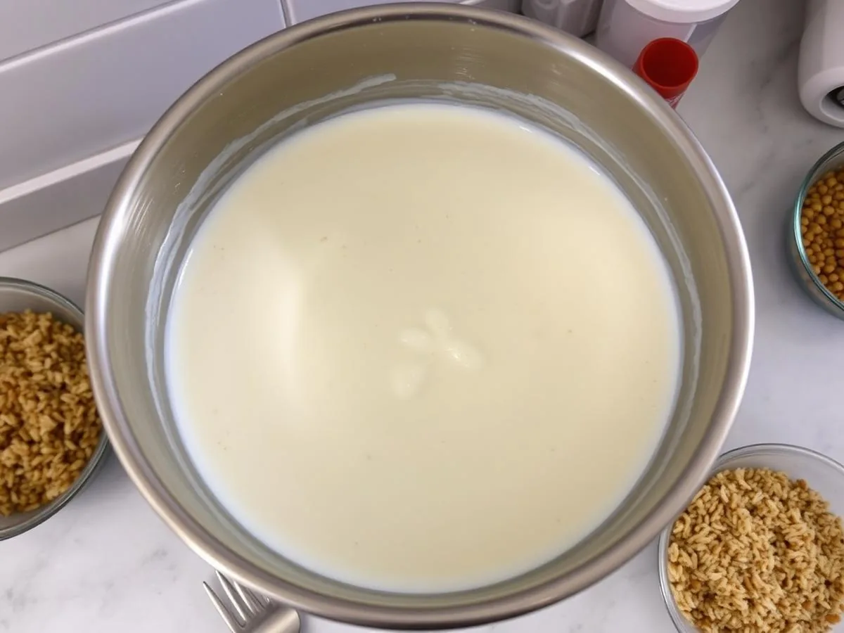 Freshly ground batter, checked for consistency.
